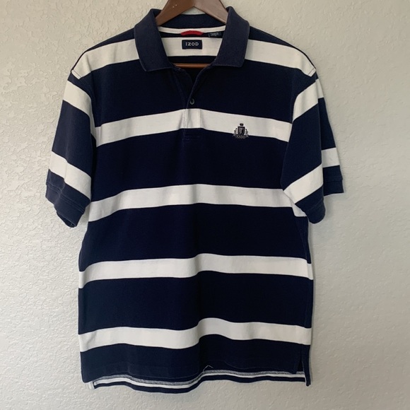 Vintage 2000 Izod Striped Short Sleeve Polo - Medium - Picture 2 of 6